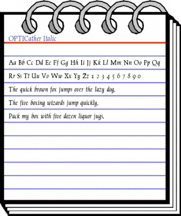 OPTICather Regular animated font preview