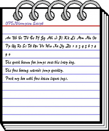 OPTIChampion Script animated font preview