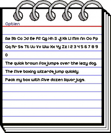 Optien Regular animated font preview