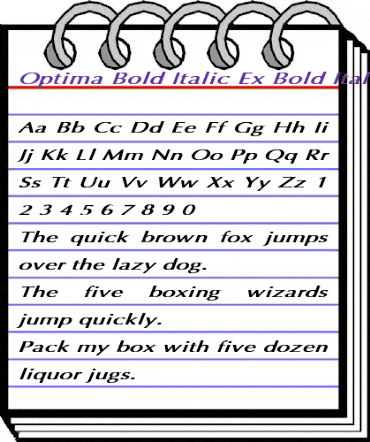 Optima Bold Italic Ex BI Bold Italic animated font preview