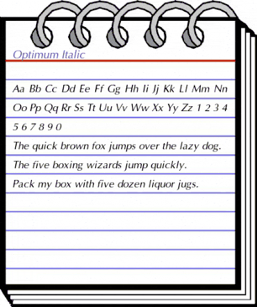 Optimum Italic animated font preview