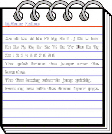 Optimus Hollow Regular animated font preview