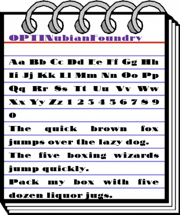 OPTINubianFoundry Regular animated font preview
