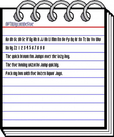 OPTIWycombeFive Regular animated font preview