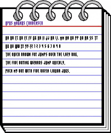 Opus Magnus Condensed Condensed animated font preview