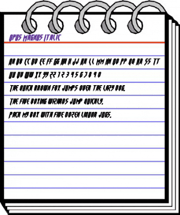 Opus Magnus Italic Italic animated font preview