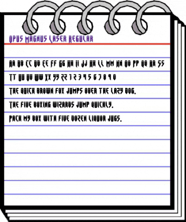 Opus Magnus Laser Regular animated font preview