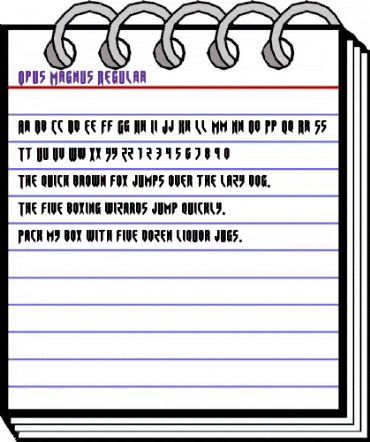 Opus Magnus Regular animated font preview