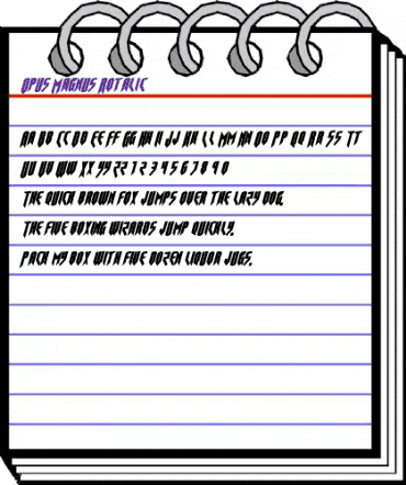 Opus Magnus Rotalic Italic animated font preview