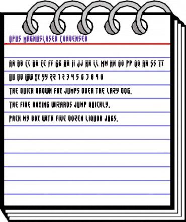 Opus Magnus Laser Condensed Condensed animated font preview