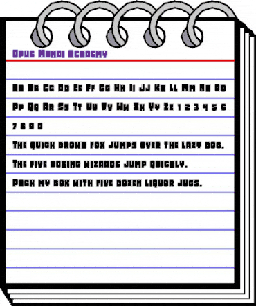 Opus Mundi Academy Regular animated font preview