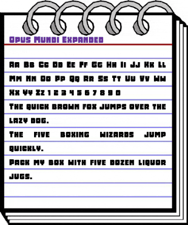 Opus Mundi Expanded Expanded animated font preview