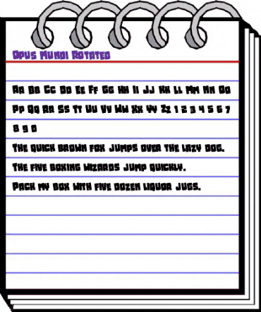 Opus Mundi Rotated Regular animated font preview