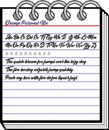 Orange Personal Use Regular animated font preview