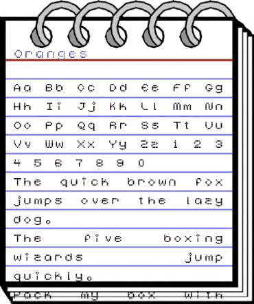 Oranges Regular animated font preview