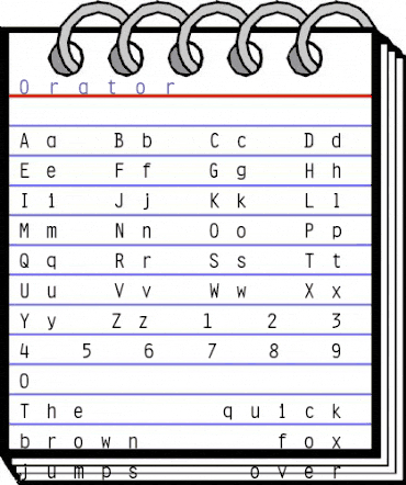 Orator Regular animated font preview