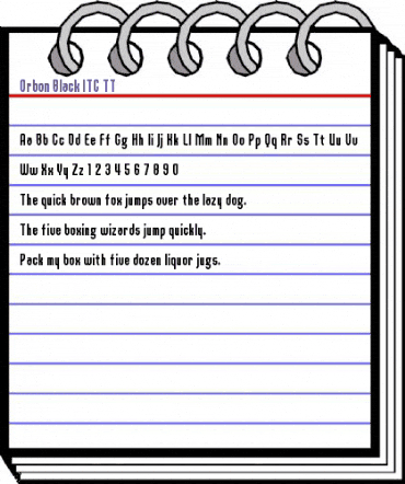 Orbon Black ITC TT Regular animated font preview