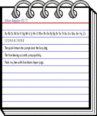 Orbon Regular ITC TT Regular animated font preview