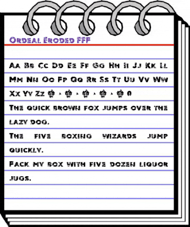Ordeal Eroded Regular animated font preview