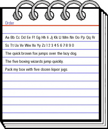 Order Regular animated font preview