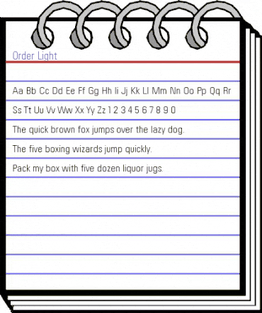 Order Light Regular animated font preview