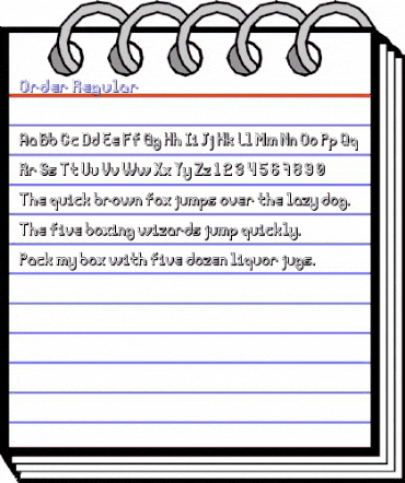 Order Regular animated font preview