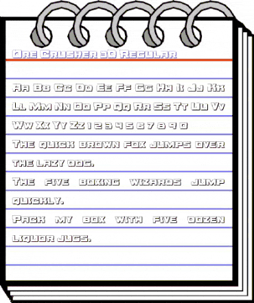 Ore Crusher 3D Regular animated font preview