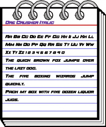 Ore Crusher Italic Italic animated font preview Ore Crusher Italic Italic animated font preview