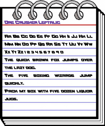 Ore Crusher Leftalic Italic animated font preview Ore Crusher Leftalic Italic animated font preview