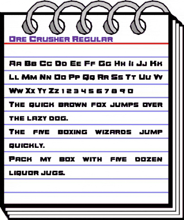 Ore Crusher Regular animated font preview