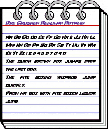 Ore Crusher Rotalic Italic animated font preview