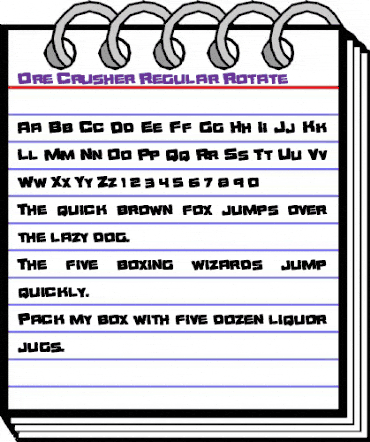 Ore Crusher Rotate Regular animated font preview