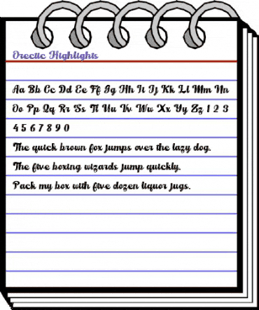 OrecticHighlights Highlights animated font preview