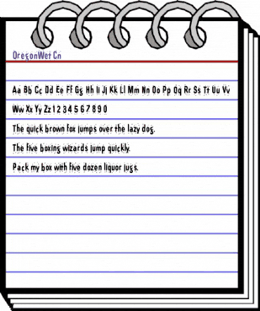 OregonWet Cn Regular animated font preview