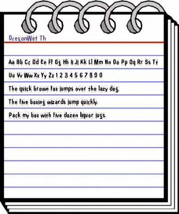 OregonWet Th Regular animated font preview