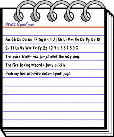 Oretz Regular animated font preview