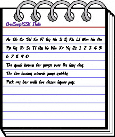 OrielScriptSSK Italic animated font preview