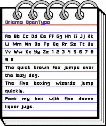 Oriema Regular animated font preview