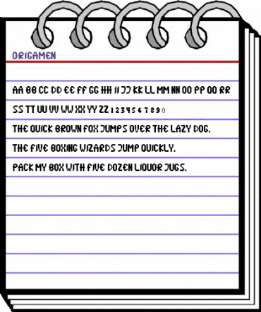 origamen Regular animated font preview