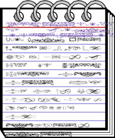 ornaments labels and frames Regular animated font preview