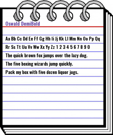 Oswald DemiBold animated font preview