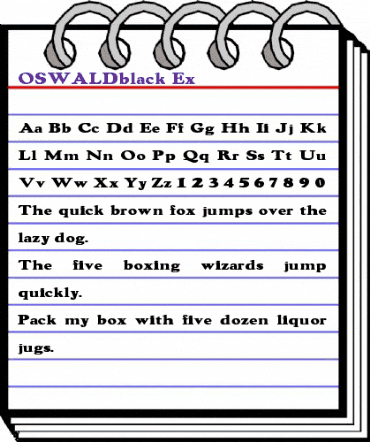 OSWALDblack Ex Regular animated font preview