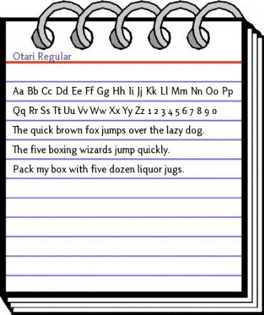 Otari Regular animated font preview