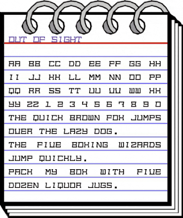 Out of sight Regular animated font preview