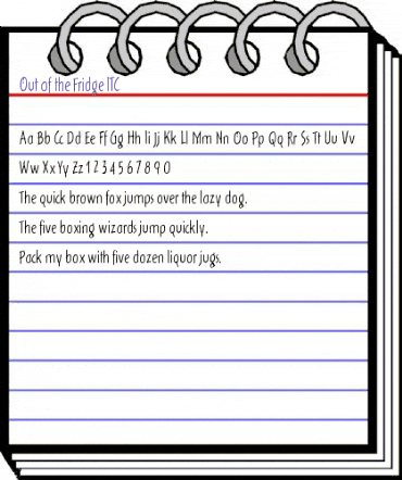 Out of the Fridge ITC Light animated font preview