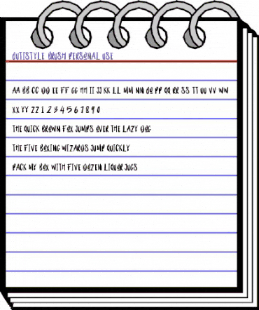 Outistyle Brush Personal Use Regular animated font preview