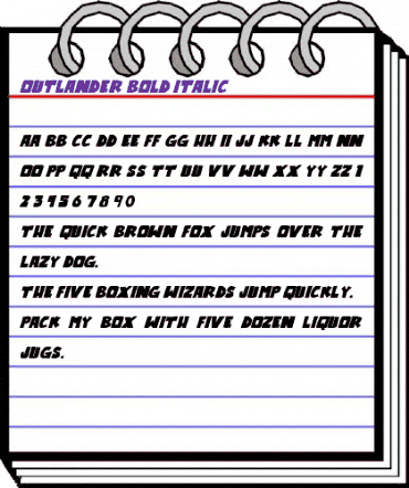 Outlander Bold Italic animated font preview