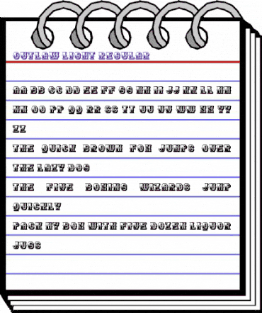 Outlaw Light Regular animated font preview