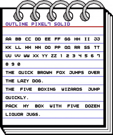 Outline Pixel7 Solid Regular animated font preview