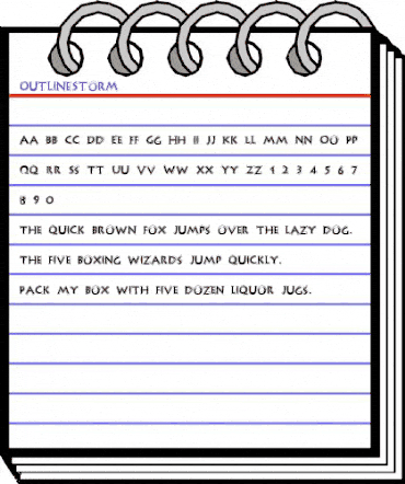 OutlineStorm Medium animated font preview